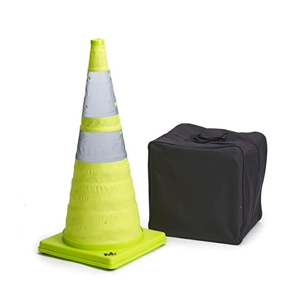 Lime Collapsible Cone, NYLON, 18 Height, 11 Length, 17, LIME 4 PK